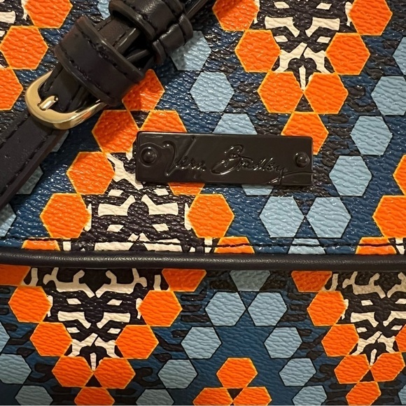 New VERA BRADLEY Marrakech Beads Flap Crossbody Blue Orange Commute Adjustable - Picture 3 of 14